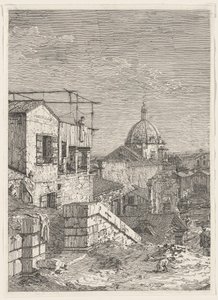 Imaginary View of Venice (left part) by Canaletto