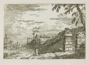 Landscape with Tower and Two Ruined Pillars, from Vedute