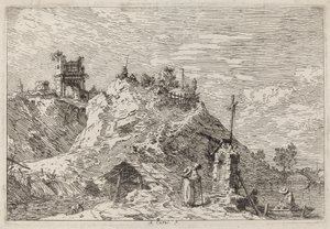 Landscape with the Pilgrim at Prayer by Canaletto