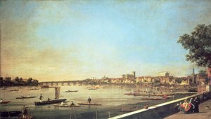 London, the Thames at Westminster and Whitehall from the Terrace of Somerset House by Giovanni Antonio Canal
