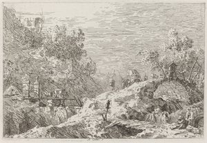 Mountain Landscape with Five Bridges by Canaletto