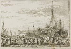 The Market on the Molo, from Vedute by Canaletto