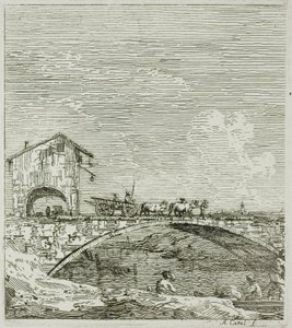 The Wagon Passing over a Bridge, from Vedute