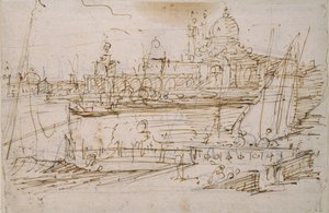 Venice: The Dogana and S. Maria della Salute from the Molo di Terranova by Canaletto