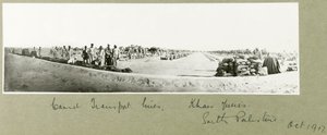 Camel Transport Lines, Khan Yunis, October 1917 by Capt. Arthur Rhodes