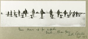 Guns drawn up for inspection on the beach, Khan Yunis, September 1917