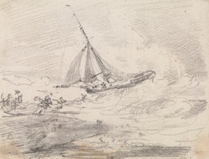 A Sailing Vessel in Rough Seas, Hastings