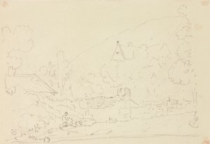 Sketch of Cottages in the Trees by Capt. Thomas Hastings