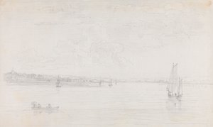 Sketch of Cowes, Isle of Wight, from the Solent