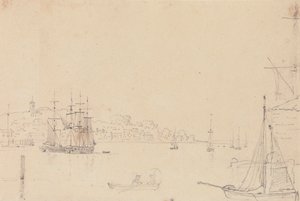Sketch of Ships near West Cowes, Isle of Wight