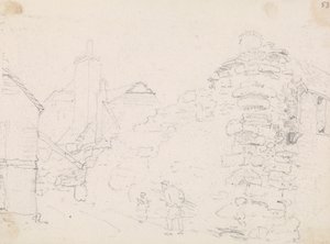 Sketch of Stone Cottages in a Village