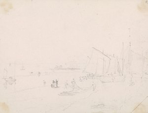 Sketch of a Beach Scene, Hastings by Capt. Thomas Hastings