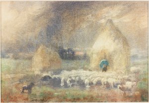 The Storm, Shepherd Sheltering by a Haystack