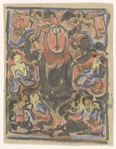 Decorative Design with Two Heralds at the Top