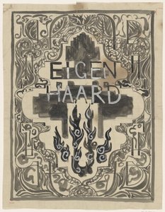 Design for the Cover of Eigen Haard by Carel Adolph Lion Cachet
