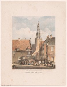 Brugstraat and Der Aa Church in Groningen by Carel Christiaan Antony Last
