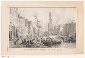 Hillegommer Market by the Reesluis in Amsterdam by Carel Christiaan Antony Last