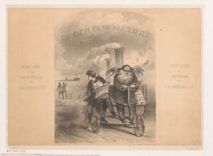 Father Time and Artist on a Steam Engine