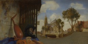 View of Delft with a Musical Instrument Seller