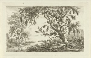 Fisherman in a River Landscape by Carel Lodewijk Hansen