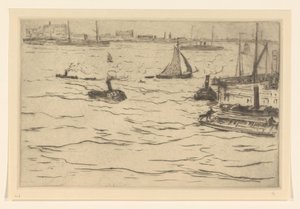 View of the Maas in Rotterdam by Carel Nicolaas Storm van 