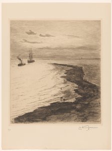 Entrance to a Harbor by Carel Nicolaas Storm van 