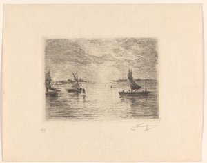 Lagoon at Sunset by Carel Nicolaas Storm van 