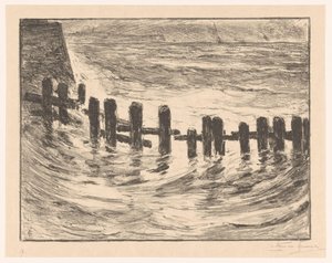 Piling in the Scheldt near Vlissingen by Carel Nicolaas Storm van 