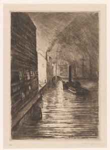 Shipyard in Vlissingen at Evening by Carel Nicolaas Storm van 