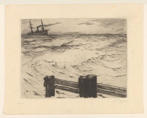 Steamship at Sea by Carel Nicolaas Storm van 