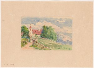 Oberbozen, a Narrow Road Leading to a Church on a Hillside