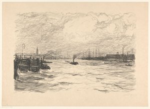 Tugboat in the Harbor of Hamburg by Carel Nicolaas Storm van 