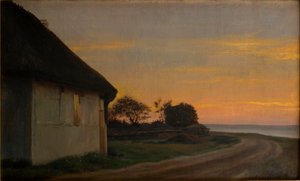 Evening Landscape with a House and Garden by the Sea, Ellekilde