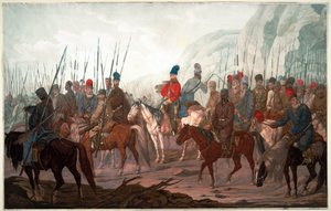 March of the Ural Cossacks through Bohemia by Carl Adolph Heinrich Hess