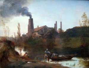 The Neustadt-Eberswalde Rolling Mill by Carl Blechen