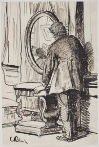 A Young Man Observes Three Women in a Mirror by Carl Bloch