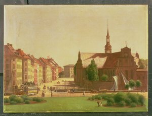 The Palace Square and Holmens Kirke, from a window in Christiansborg Castle, in Copenhagen, 1866 by Carl Christian Constantin Hansen