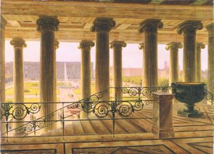 View from the New Museum onto the Pleasure Garden and Royal Palace in Berlin