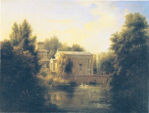 View of the Garden House of Charlottenhof (Water Side)