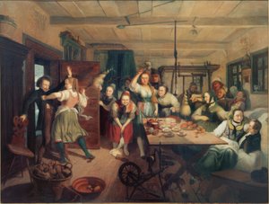 Spinning Room in Londorf by Carl Engel von Rabenau