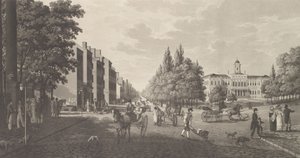 Broadway and City Hall in New York, 1824 by Carl Fredrik Akrell