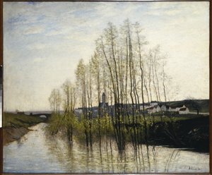 River Landscape, Champagne by Carl Fredrik Hill