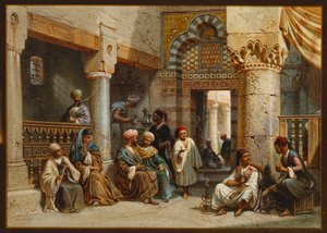Arabic Figures in a Coffee House by Carl Friedrich Heinrich Werner