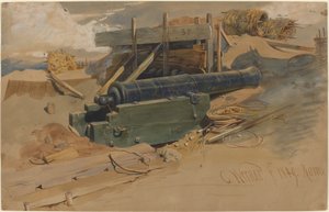 Cannon by a Bulwark by Carl Friedrich Heinrich Werner