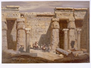 Temple of van Medinet, Thebes, 1874 by Carl Friedrich Heinrich Werner