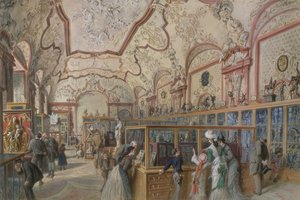 The Marble Hall of the Ambraser Gallery in the Lower Belvedere, Vienna, 1876
