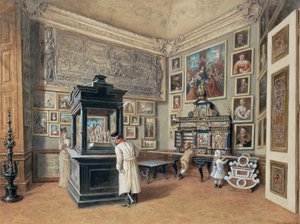 Last Cabinet of the Ambras Collection with Bohemian Glasses