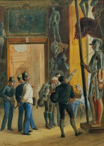 Austrian Officers and Two Tyroleans Viewing the Ambras Collection in the Lower Belvedere
