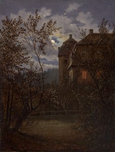 Schloss Milkel in Moonlight by Carl Gustav Carus