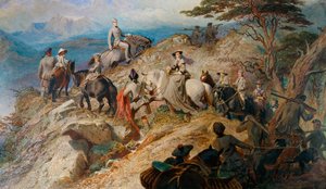 Morning in the Highlands. The royal family ascending Lochnagar by Carl Haag